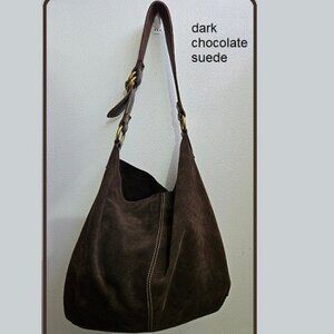 Lucky Brand Large Boho suede dark brown Shoulder Bag